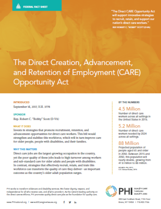 The Direct Creation, Advancement, and Retention of Employment (CARE) Opportunity Act