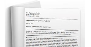 DOL Issues Guidelines to Clarify Worker Classifications