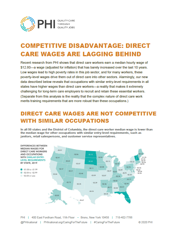 Competitive Disadvantage: Direct Care Wages Are Lagging Behind