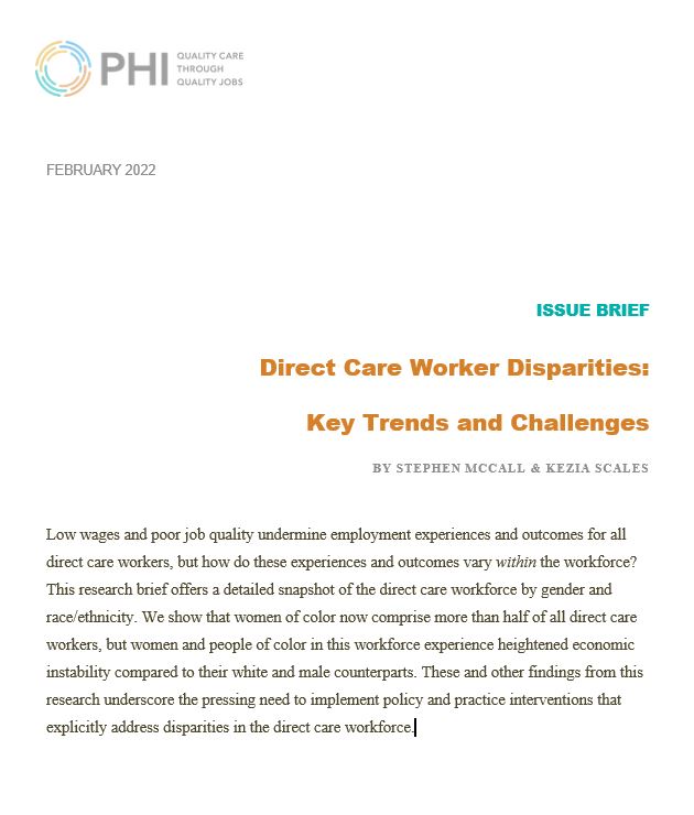 Direct Care Worker Disparities: Key Trends and Challenges
